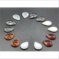 10 Acryltropfen Perlen Anhänger  grau transparent