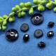 2 Acrylperlen rund flach Disc schwarz
