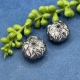 1 Acrylperle  metallic flach rund antiksilber