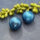 1 Acrylperle türkis Glitzer rund 20mm