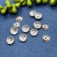 10 Perlkappen 9mm silberfarbig