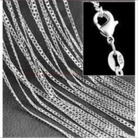 1 Halskette  Flachpanzerkette Silber 40cm