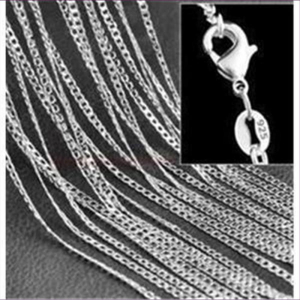 1 Halskette  Flachpanzerkette Silber 45cm