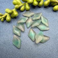 10 Bastelsteine Raute  18,5x10,5mm grün-grau