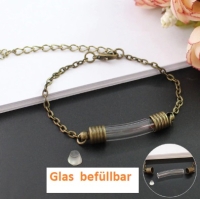 1 Armkette Armband mit Glas zum Befüllen "1"