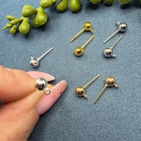 20 Ohrstecker mit Kugel + Öse 5mm versilbert