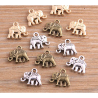 10 Anhänger Elefant gold