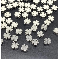 10 Perlen Kleeblatt 6mm silber