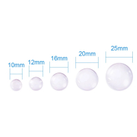 10 Glascabochons transparent 20mm