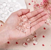10 Glascabochons transparent 30mm