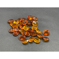 10 Glassteine oval geschliffen 10x8mm amber