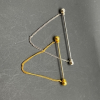 1 Kragenstäbchen Kragennadel mit Kette platin...