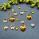 20 runde gewölbte Perlenkappen mit Loch 6mm goldfarbig gebeizt