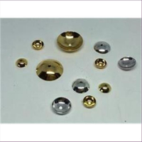 20 runde gewölbte Perlenkappen mit Loch 9mm versilbert