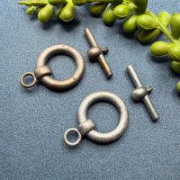 1 Knebelverschluss 22mm altsilber