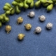 10 Filigranperlen mit 1 Öse 8mm goldfarbig gebeizt