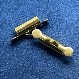 10 Endteile Bandenden 15mm goldfarbig