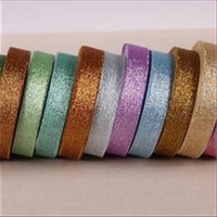 1meter Dekoband Metallic-Organza 20mm grün