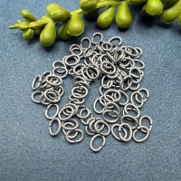 100 ovale Biegeringe 6,6x4,9x1,0mm altsilber