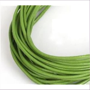 5meter Lederband Rundriemen 2,0mm grün