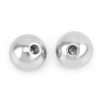 10 1-Loch-Perlen Endperlen silberfarbig 6x1,5mm