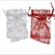 1 Geschenktüte Organzabeutel Xmas 7x9cm rot-silber