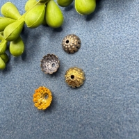 50 Perlkappel gewölbt 7,5mm vergoldet