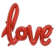 1 Ballon Love zum Aufblasen 106x63cm rot