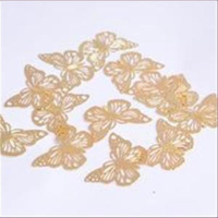 10 Pressungen Schmetterling goldfarbig