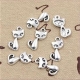 1 Anhänger Katze 17x9mm platin
