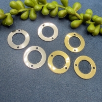 10  flache Platten Alu 20mm rund gold