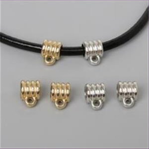 1 Acrylanhänger Röhrchen Fädelperle Beads goldfarbig