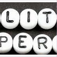 1 Buchstabenperle weiß-schwarz N