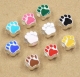 1 Slider-Charms Schiebeperle Tiertatze bunt rosa