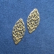 10 Filigranpressungen Spitzoval 27,5x12,5mm goldfarbig