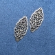 10 Filigranpressungen Spitzoval 27,5x12,5mm altsilber
