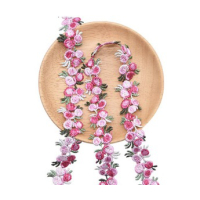 1,8m Dekoband Geschenkband Blumen 4 = pink