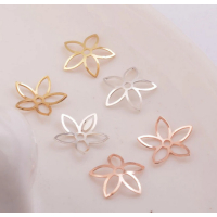 50 Perlkappel Perlenkappen Blume mit Spitzen Rosegold