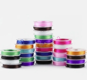 10m Nylonfaden elastisch stretch 0,8mm weiß