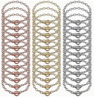 1 Armkette Bettelarmband mit Knebelverschluss platin