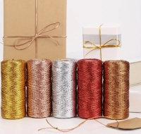 100m Kordelband 1,5mm Glitzer gold