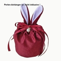 1 Samtbeutel Osterhase Hasenohren rot