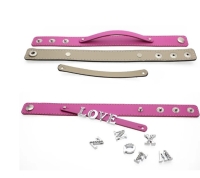 1 Armband aus Leder 24x1cm blau