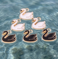 2 Anhänger Schwan 14mm weiß