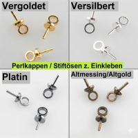 100 Stiftösen Perlenkappen platin