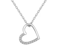 1 Halskette mit Herz-Anhänger 925 Sterlingsilber...