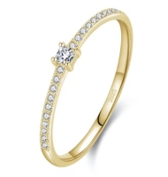 1 Fingerring Solitär Verlobungsring 925 Silber