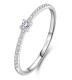 1 Fingerring Solitär Verlobungsring 925 Silber
