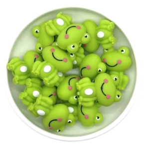 1 Acrylperle Silikonperle Fädelperle 3-D Frosch
