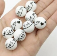 2 Acrylperlen Silikonperlen Fädelperlen